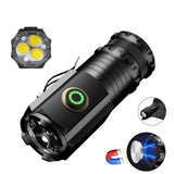 3LED Mini Flashlight Rechargeable Waterproof Torch with Tail Magnet & Battery, S350, S400