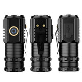3LED Mini Flashlight Rechargeable Waterproof Torch with Tail Magnet & Battery, S350, S400