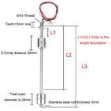 20W / 0.5A / 0-220V High Temperature Resistant Float Water Level Switch Sensor, Double Ball 100mm, Double Ball 150mm, Double Ball 200mm, Double Ball 250mm, Double Ball 300mm, Double Ball 350mm, Double Ball 400mm