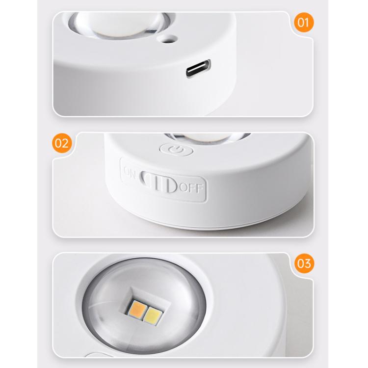 Magnetic Puck Light Rechargeable LED Under Cabinet Light With Remote Control, RGB, Tri-color