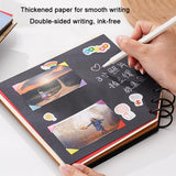 DIY Wooden Square Memorial Album Kids Growth Photo Album Cartoon Photo Book, Best Friends, Happiness, Just For You, Forever Love