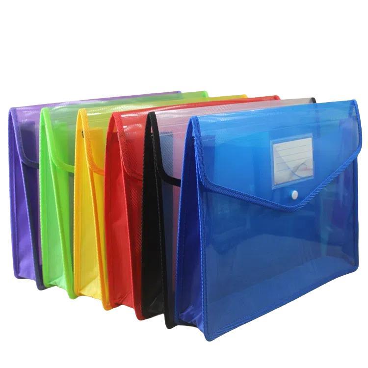 B4 Transparent File Pouch Expanding File Organizer Documents Bag with Snap Closure