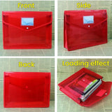 B4 Transparent File Pouch Expanding File Organizer Documents Bag with Snap Closure