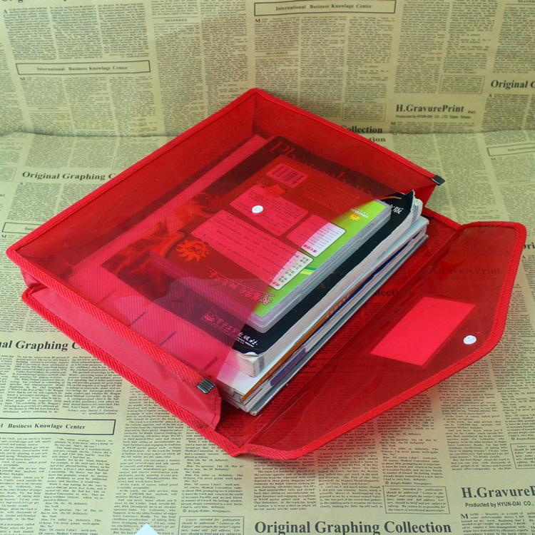 B4 Transparent File Pouch Expanding File Organizer Documents Bag with Snap Closure