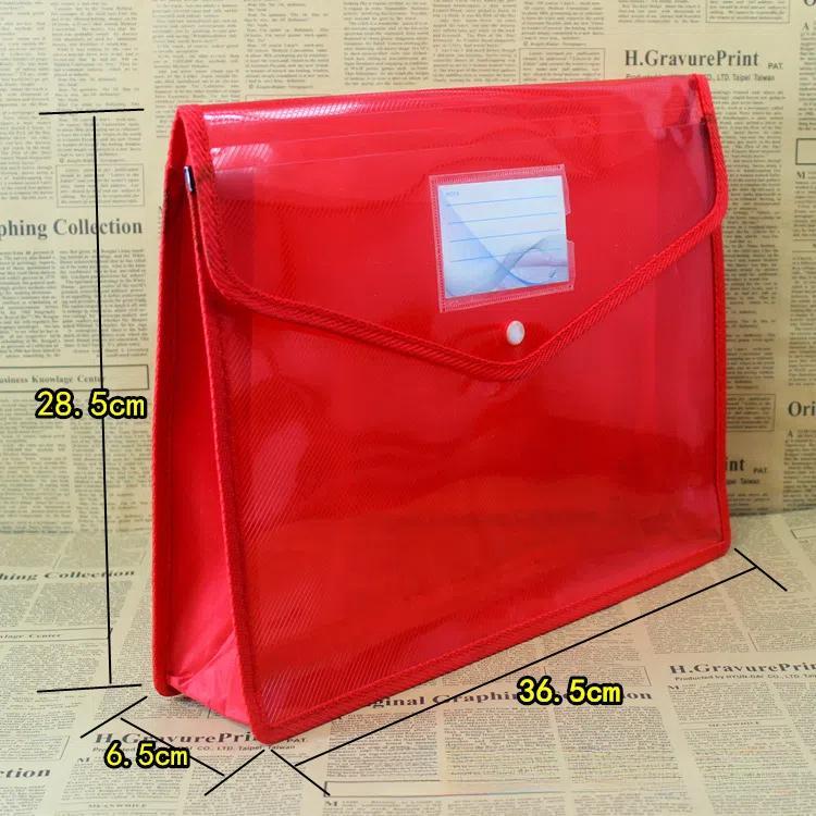 B4 Transparent File Pouch Expanding File Organizer Documents Bag with Snap Closure
