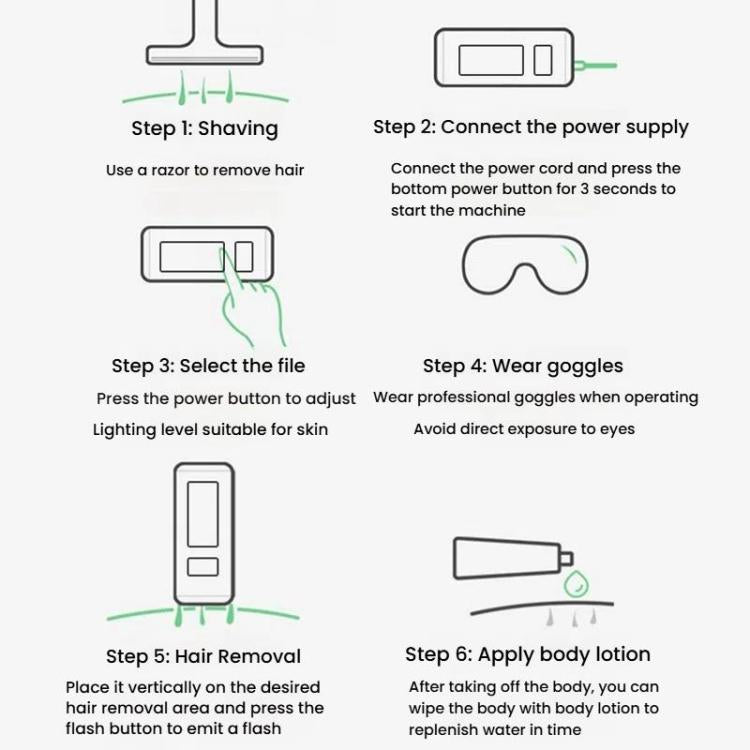 Sapphire Ice Sense Painless Laser Hair Remover Intense Pulse Ice Hair Removal Device, Dark Green FY-505AG, Crystal Green FY-505AL, Dark Green FY-507AG, Crystal Green FY-507AL, Dark Green FY-509AG, Crystal Green FY-509AL