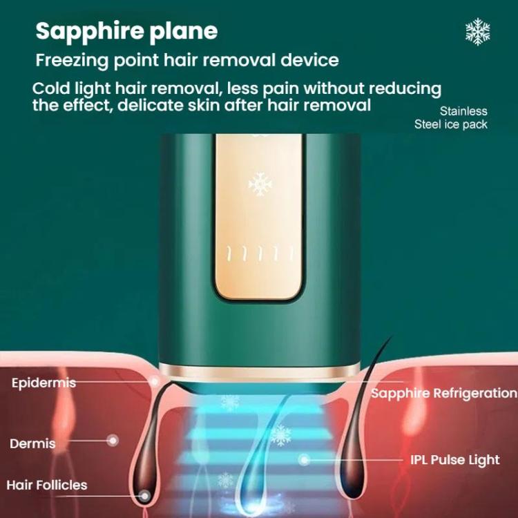 Sapphire Ice Sense Painless Laser Hair Remover Intense Pulse Ice Hair Removal Device, Dark Green FY-505AG, Crystal Green FY-505AL, Dark Green FY-507AG, Crystal Green FY-507AL, Dark Green FY-509AG, Crystal Green FY-509AL