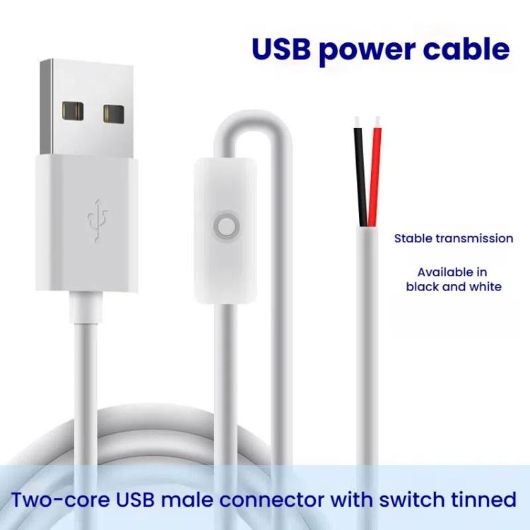 2Pin USB Power Cable 501 ON Off Control Button Cable LED Fill Light Strip Plant Light Power Cord