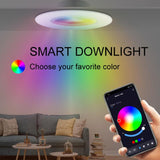 Tuya Bluetooth Smart Ceiling Lamp Round Recessed RGBCW Color Changing Dimmable Ceiling Light, Tuya Bluetooth 10W 85-265V