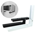 2pcs /Set Retractable Folding Microwave Oven Bracket Carbon Steel Kitchen Shelf