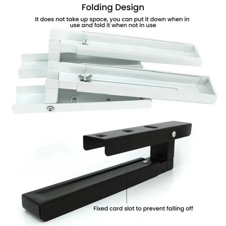 2pcs /Set Retractable Folding Microwave Oven Bracket Carbon Steel Kitchen Shelf