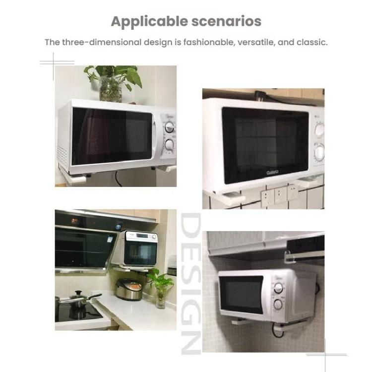 2pcs /Set Retractable Folding Microwave Oven Bracket Carbon Steel Kitchen Shelf