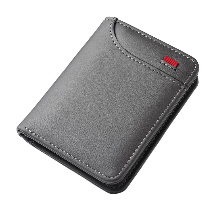 Men Leather Wallet Multi-position Card Holder Vertical ID Card Bag Mini Purse