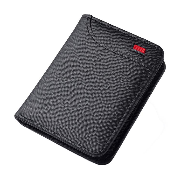 Men Leather Wallet Multi-position Card Holder Vertical ID Card Bag Mini Purse