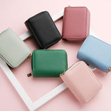 Multi-Function Organ Card Bag Double Zipper Women Wallet Large Capacity PU Card Holder