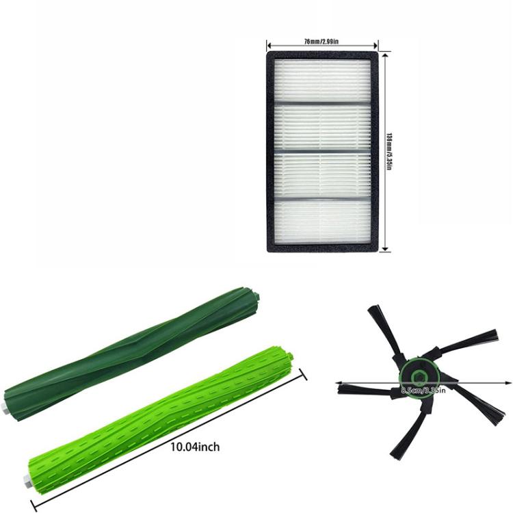For iRobot Roomba S9 S9+ Vacuum Cleaner Main Brush Side Brush Filter Kit, Set 1