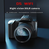 D5 HD WiFi Digital Camera 64MP Dual Camera Night Vision Photography Video DV, Standard White, Standard+Fill Light, Standard+Macro Lens, Standard+Microphone, Standard+Handheld Bracket, Standard+Mic+Light+Lens+Bracket