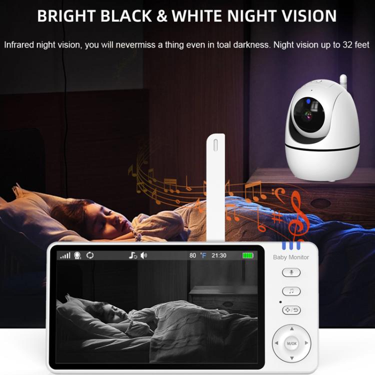5 inch 1080P HD Baby Watcher Baby Monitor Camera, US Plug, EU Plug, UK Plug, AU Plug