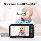 5 inch LCD Screen Auto Night Vision Baby Monitor, US Plug, EU Plug, UK Plug, AU Plug