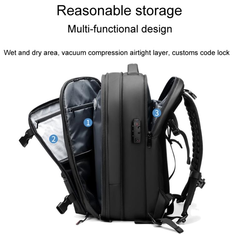 Large Capacity Short Trip Computer Luggage Bag Vacuum Compression Expandable Men Double Shoulder Bag, 19inch
