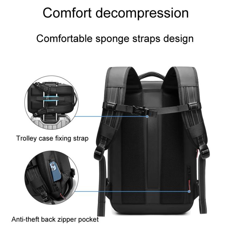 Large Capacity Short Trip Computer Luggage Bag Vacuum Compression Expandable Men Double Shoulder Bag, 19inch