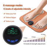 EMS Smart 6-mode 15-level 3D Foot Massage Pad Microcurrent Foot Massager, (Orange)