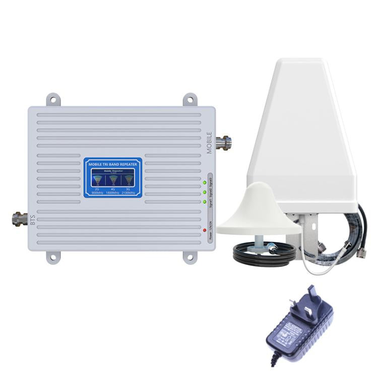Triple-Band 900/1800/2100 Mobile Phone Signal Reception Booster Amplifier, UK Plug, US Plug, EU Plug UK Plug