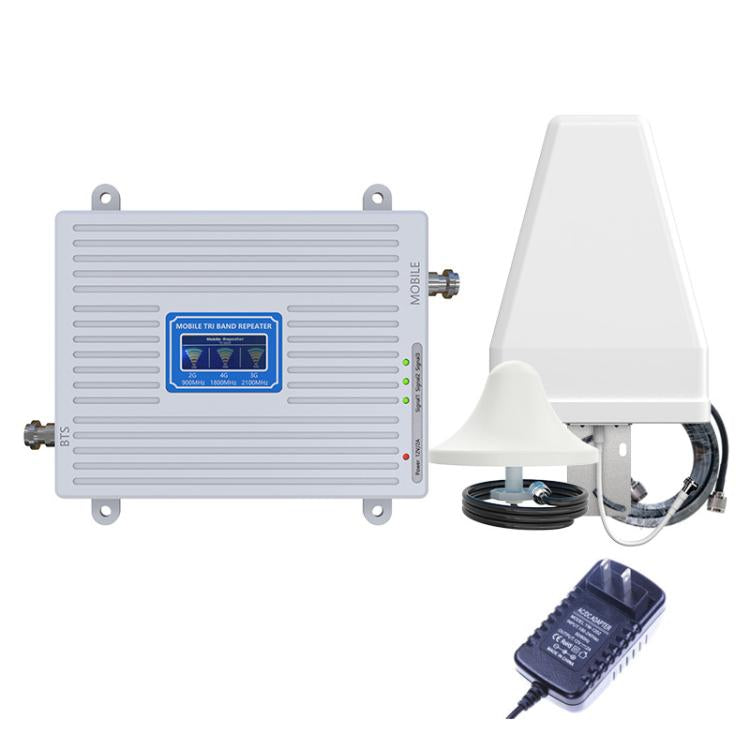 Triple-Band 900/1800/2100 Mobile Phone Signal Reception Booster Amplifier, UK Plug, US Plug, EU Plug US Plug