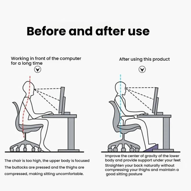 Adjustable Under Desk Foot Rest for Office Ergonomics, Anti-Cross Leg Design Foot Stool, Metal Tube Black, Metal Tube Gray