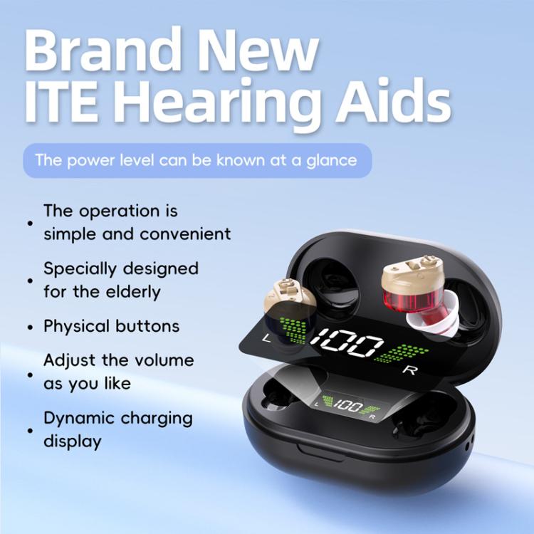 Elderly Hearing Aids Invisible Sound Amplifier Noise Reduction Collector With Digital Display Charging Compartment