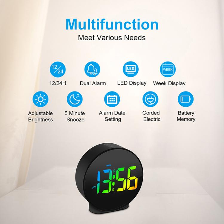 EDUP EH-8816 Simple Digital Electronic Clock Night Light Battery Plug-in Dual Power Mode Alarm Clock