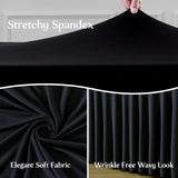 Spandex Table Skirt for Rectangle Table Stretchable Wrinkle Resistant Tablecloth for Weddings Parties Tradeshows, 122x60x76cm, 183x76x76cm, 243x76x76cm