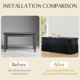 Spandex Table Skirt for Rectangle Table Stretchable Wrinkle Resistant Tablecloth for Weddings Parties Tradeshows, 122x60x76cm, 183x76x76cm, 243x76x76cm