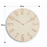 12 Inch Frameless Minimalist Wall Clock Silent Modern Quartz Clock for Living Room, Bedroom, Kitchen, White, Black, Wood Grain, Blue Gray, Gold Bronze, Retro Silver, Black Gold
