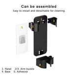 Bathroom Wall-Mounted Curling Iron Organizer Holder with Adjustable Clamps Built-In Cord Wrap