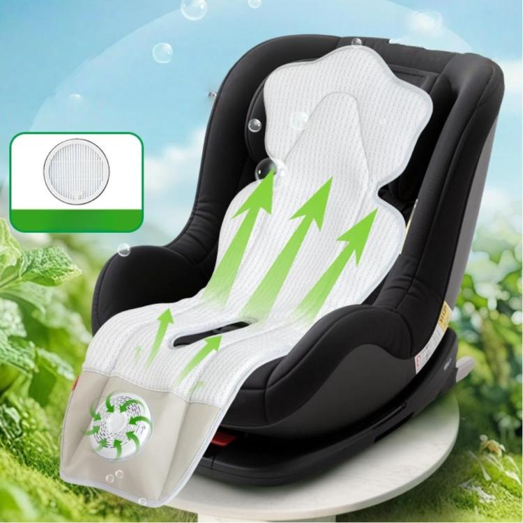 USB Powered Cooling Pad Baby Stroller Seat Cushion With Fan 3 Speed Adjustable Levels