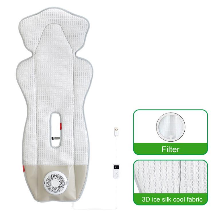 USB Powered Cooling Pad Baby Stroller Seat Cushion With Fan 3 Speed Adjustable Levels
