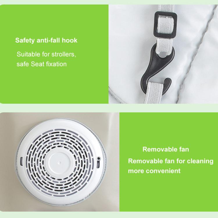 USB Powered Cooling Pad Baby Stroller Seat Cushion With Fan 3 Speed Adjustable Levels