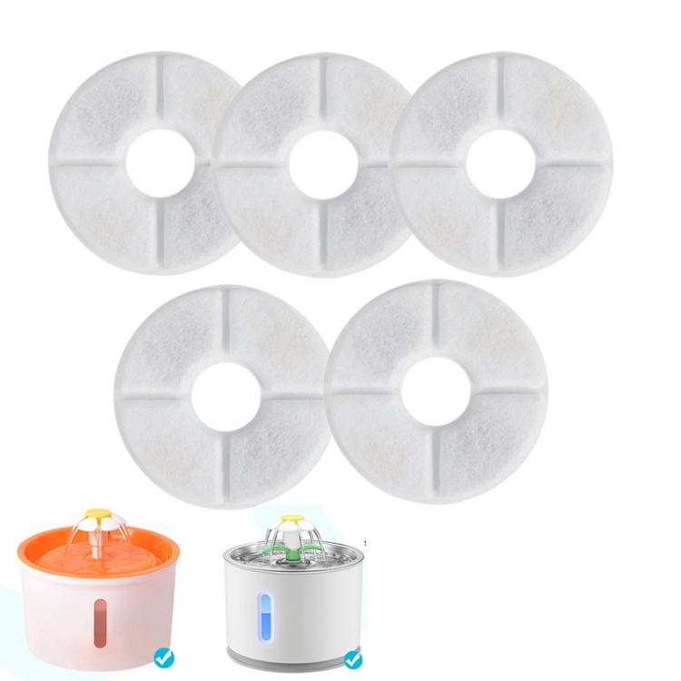 5pcs /Pack Replacement Filter For Pet Water Fountain Water Dispenser Pre-Filter, Round