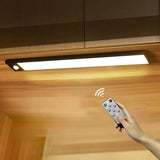 Rechargeable Motion Sensor Light Bar Cabinet Wardrobe Lamp With Remote Control, 20cm Silver, 40cm Silver, 60cm Silver, 80cm Silver, 20cm Black, 40cm Black, 60cm Black, 80cm Black