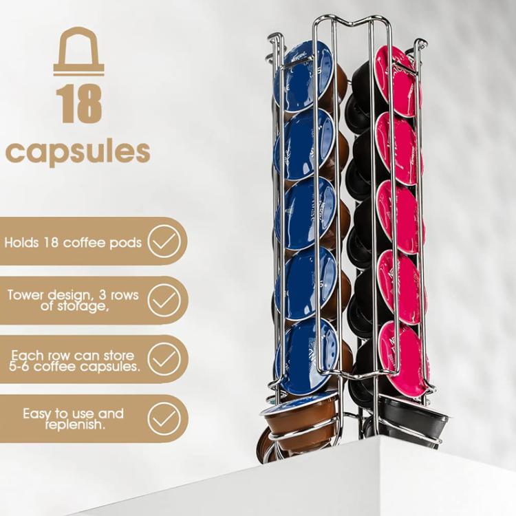 For Nespresso Dolce Gusto OASISWJ YZ1312 18pcs Coffee Capsule Organizer, YZ1312