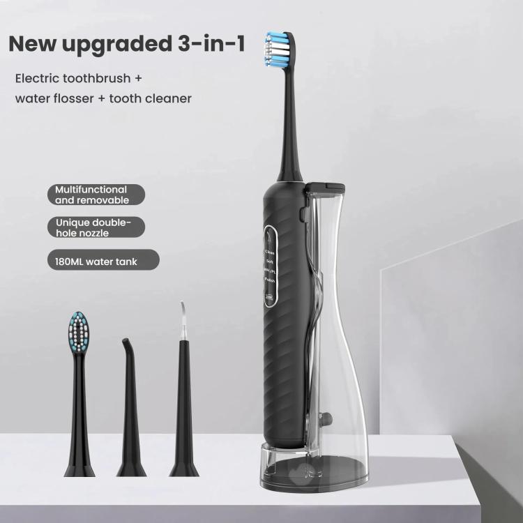 3-in-1 Electric Toothbrush, Water Flosser & Oral Irrigator with 180mL Detachable Tank