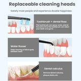 3-in-1 Electric Toothbrush, Water Flosser & Oral Irrigator with 180mL Detachable Tank