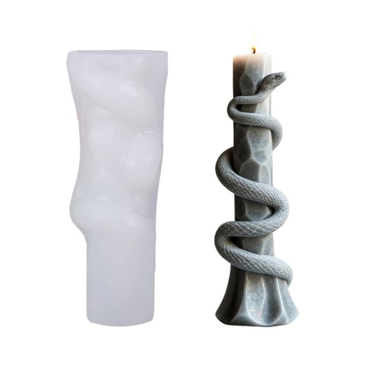 Snake-Shaped Aromatherapy Candle Silicone Mold DIY Diffuser Stone Gift Mold, Snake Flower Column ZL-981, Snake Stone Column ZL-982, Snake Column ZL-983, Snake Reincarnation ZL-984