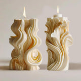 Spiral Wave Aromatherapy Candle Silicone Mold DIY Diffuser Stone Decorative Ornament Mold, 3A ZL-513, 3l ZL-521