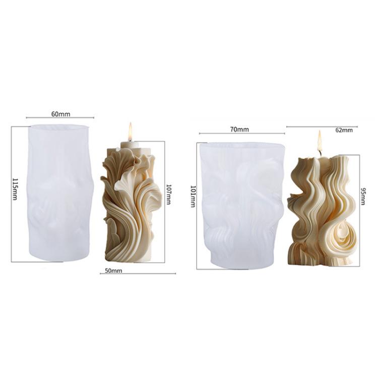 Spiral Wave Aromatherapy Candle Silicone Mold DIY Diffuser Stone Decorative Ornament Mold, 3A ZL-513, 3l ZL-521