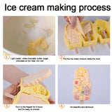 4 Grids Flower Ice Cream Silicone Mold Home Use Food-Grade Ice Pop Mold