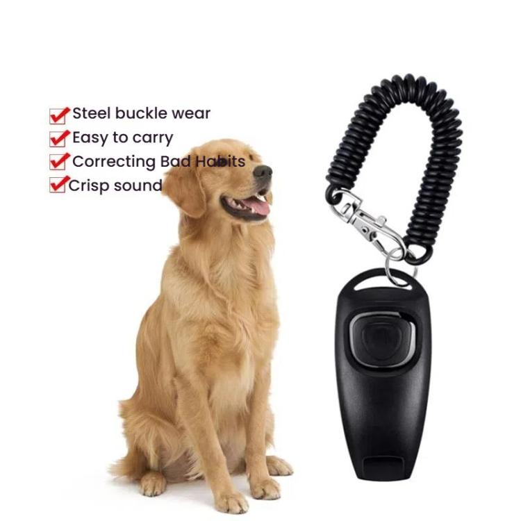 2 In 1 Pet Training Clicker Dog Whistle With Long Wristband