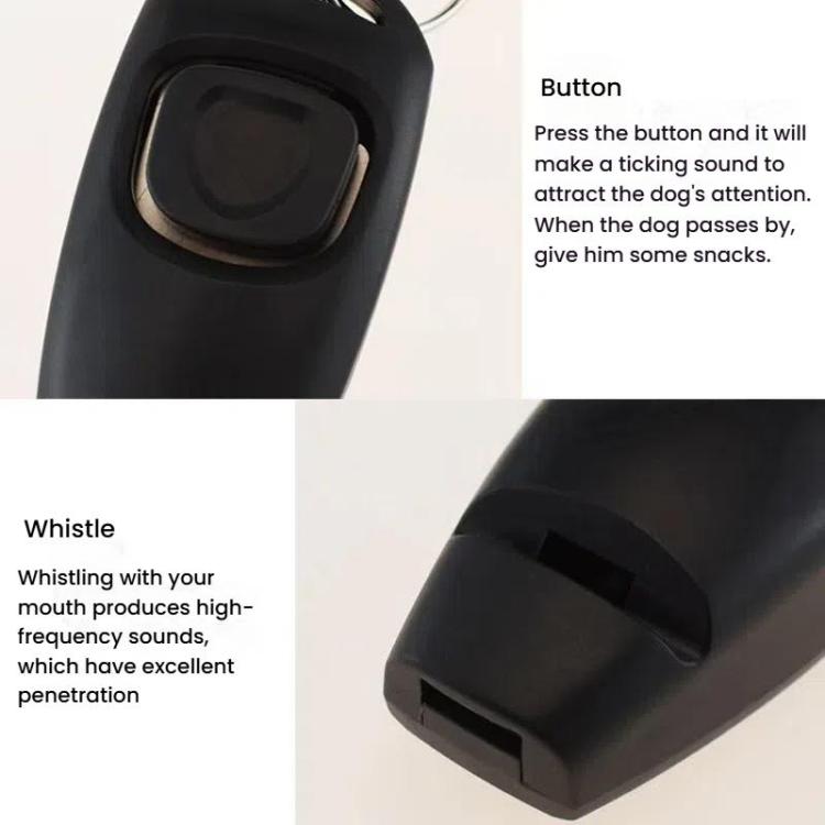 2 In 1 Pet Training Clicker Dog Whistle With Long Wristband