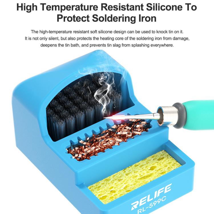 3 In 1 Soldering Iron Cleaner Soldering Iron Tip Tin Residue High Temperature Resistant Cleaning Sponge Steel Wire Cleaning Ball, RL-599C